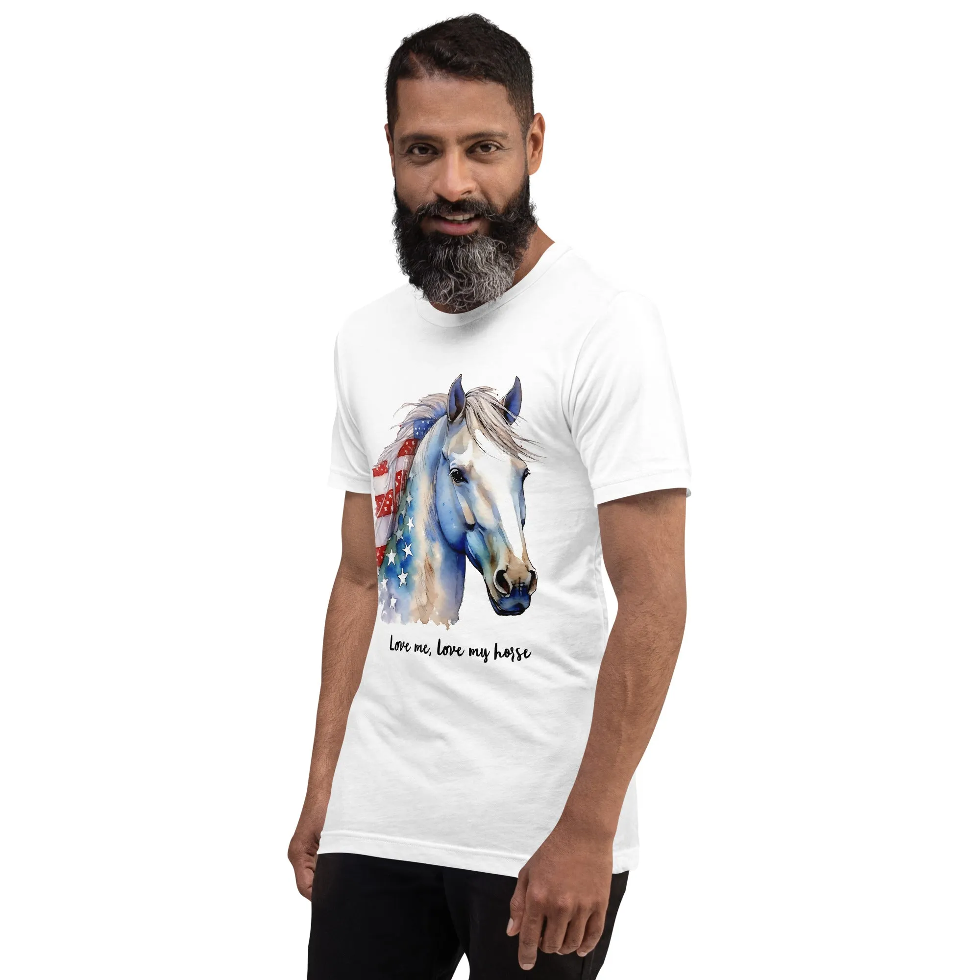 Patriotic Horse T Shirt With Customizable Text