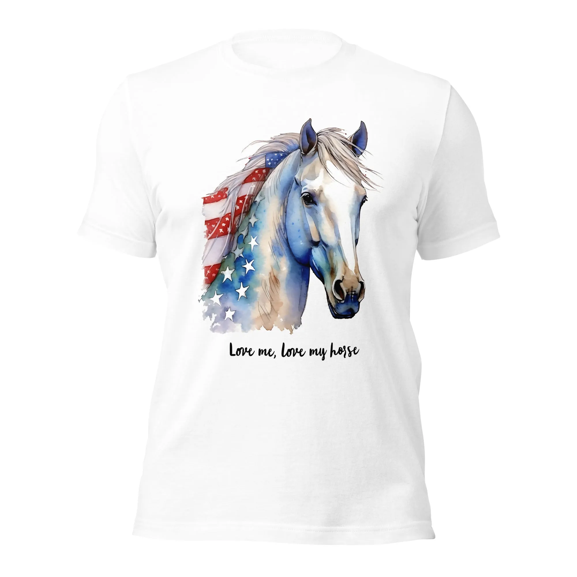 Patriotic Horse T Shirt With Customizable Text