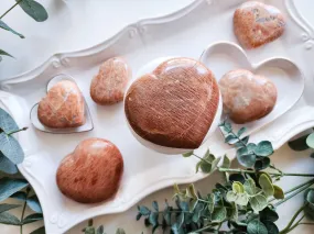 Peach Moonstone Heart