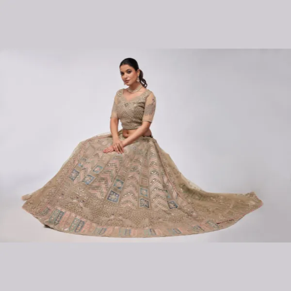 Peacock And Paisley Motifs Zari Work Bridal Lehenga Choli | Oct 2024