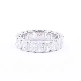 PLATINUM SHARED PRONG RADIANT-CUT DIAMOND ETERNITY BAND 5.73CTW