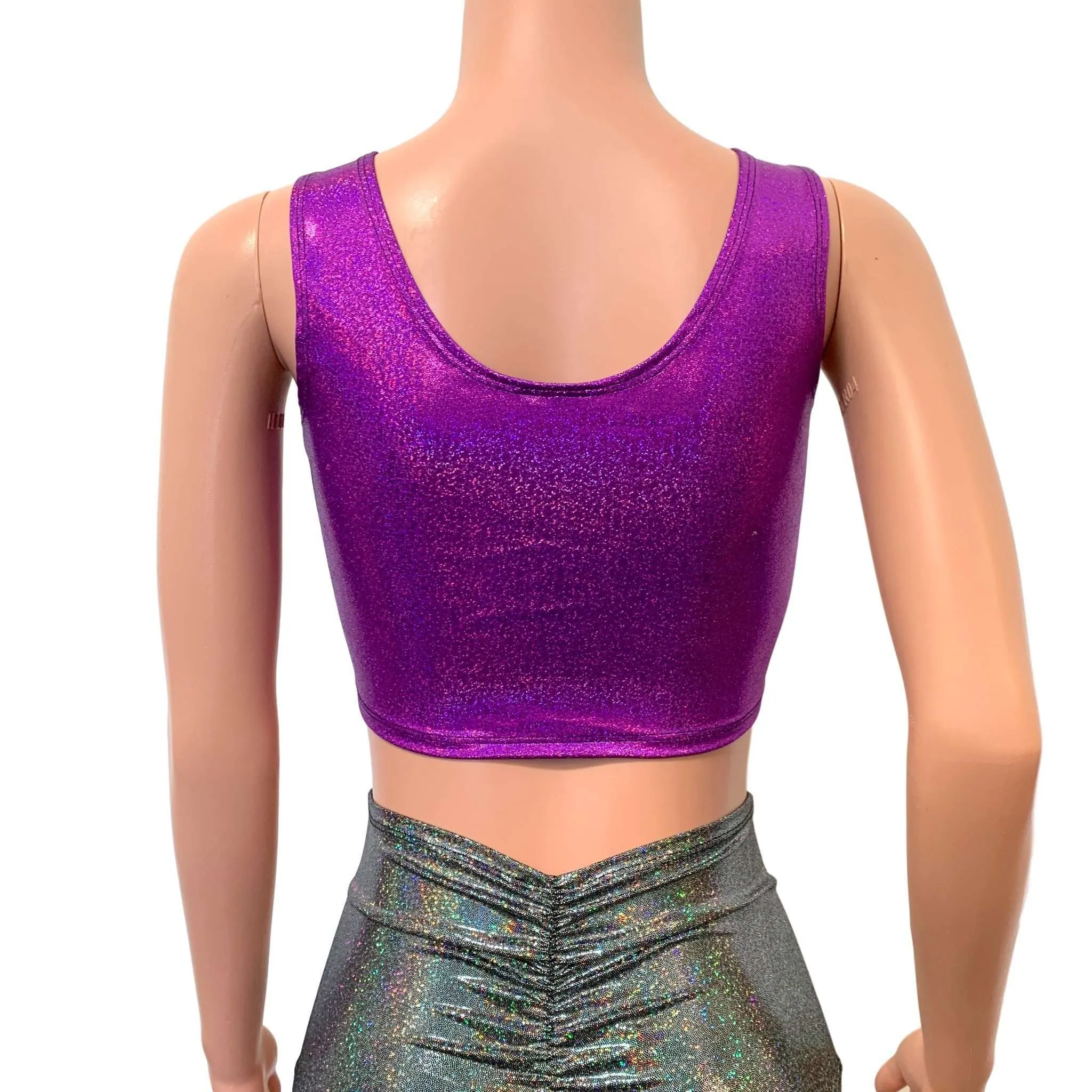 Purple Sparkle Ring Crop Top