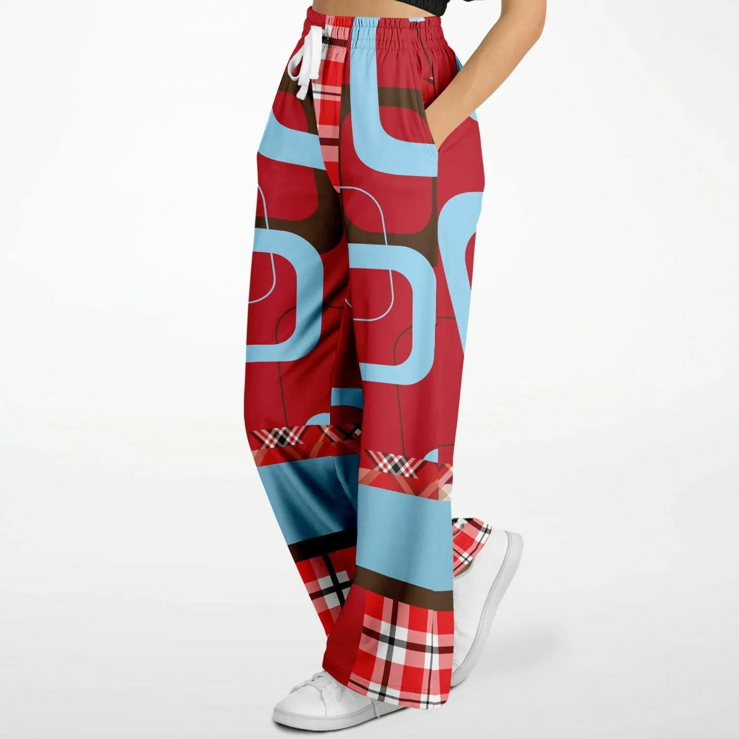 Red Pacific Palisades Plaid SW Stretchy Phat Bellbottoms