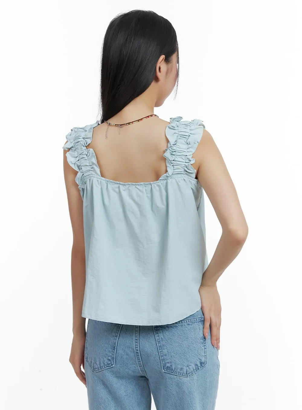 Sleeveless Frill Top OM428