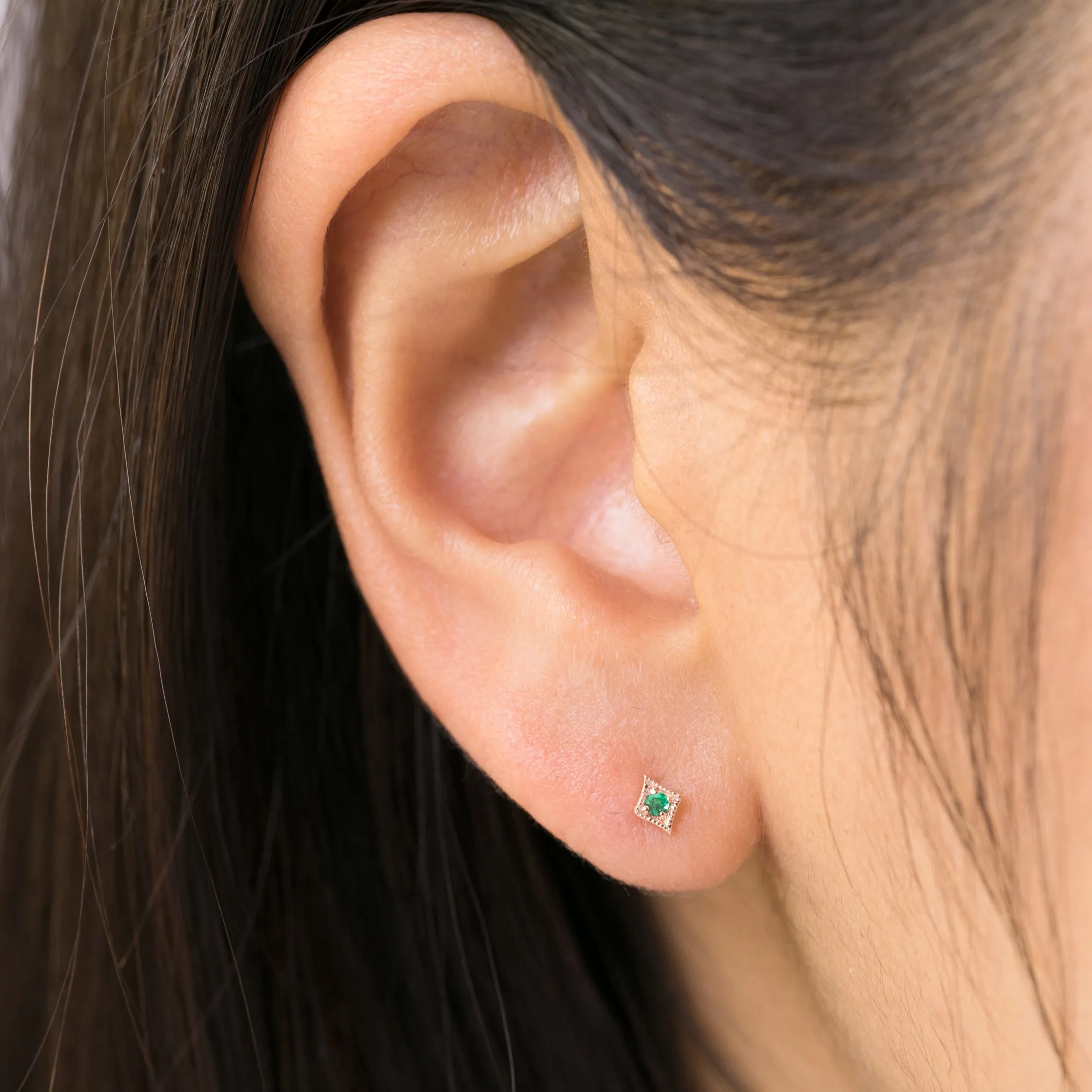 Star 1.5mm Birthstone Stud Earrings