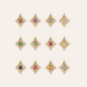 Star 1.5mm Birthstone Stud Earrings