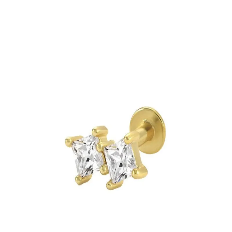 Sterling Silver Stud Cubic Zirconia Earrings Women