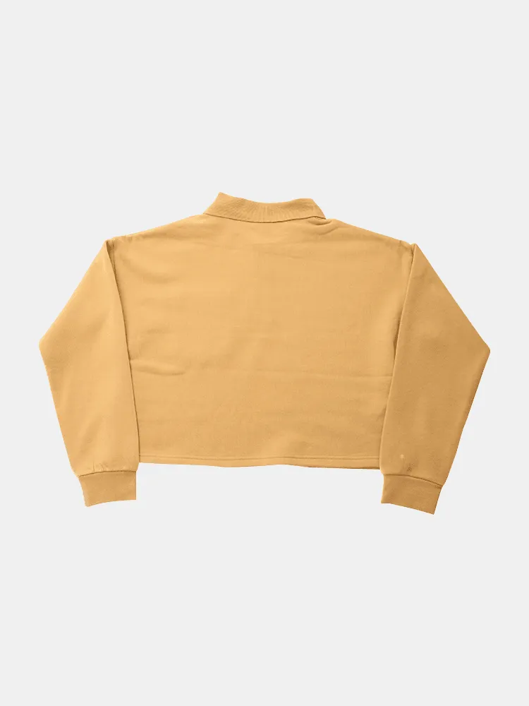 Stussy Graffiti Pocket Fleece Longsleeve Polo - Ochre