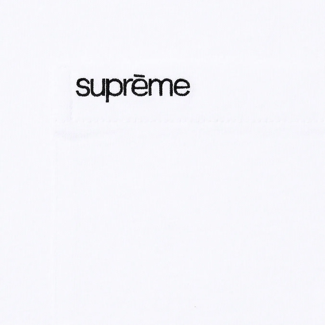 Supreme Embroidery Logo Pocket Tee White