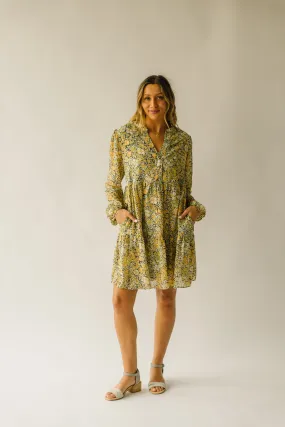 The Tellico Floral Patterned Dress in Mustard Combo