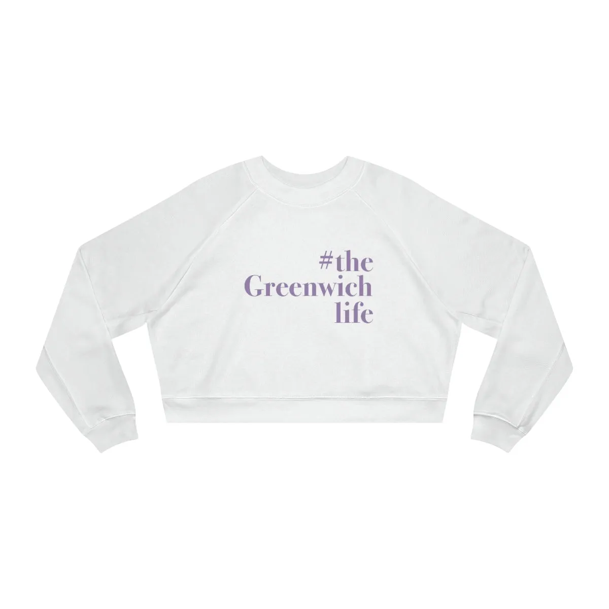 #thegreenwichlife Women's Cropped Fleece Pullover - Purple Print