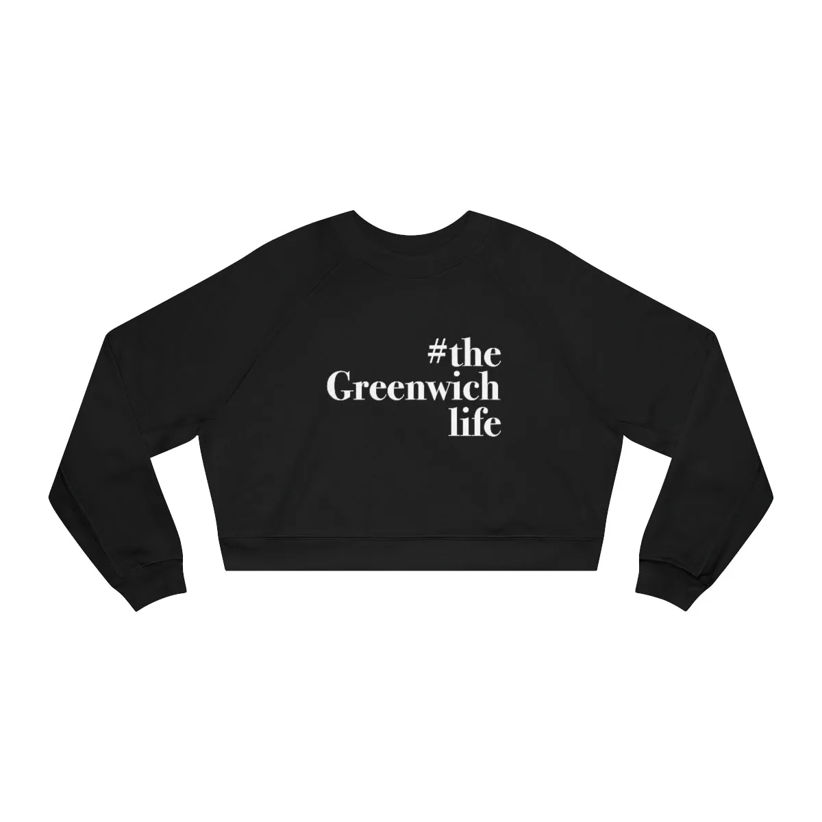 #thegreenwichlife Women's Cropped Fleece Pullover - White  Print