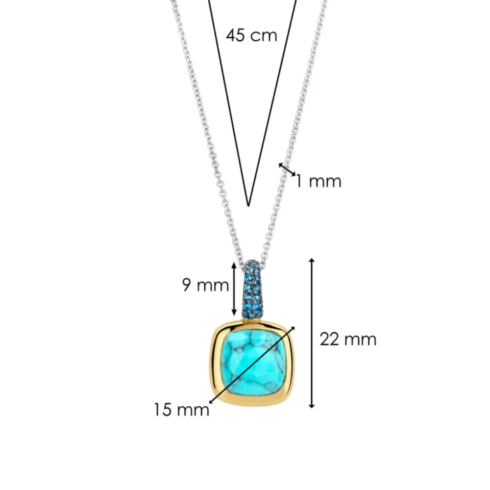 Ti Sento Vibrant Turquoise Pendant Necklace