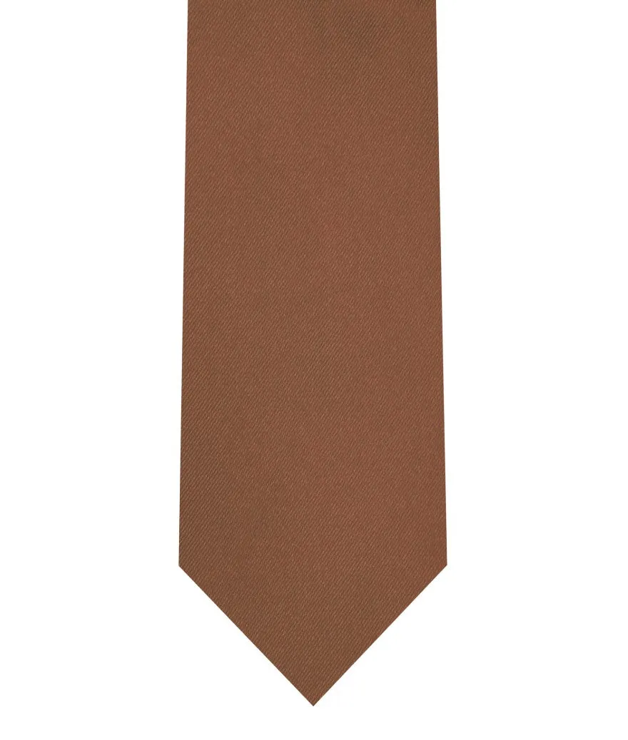 Tie & Pocket Square - Medium Brown