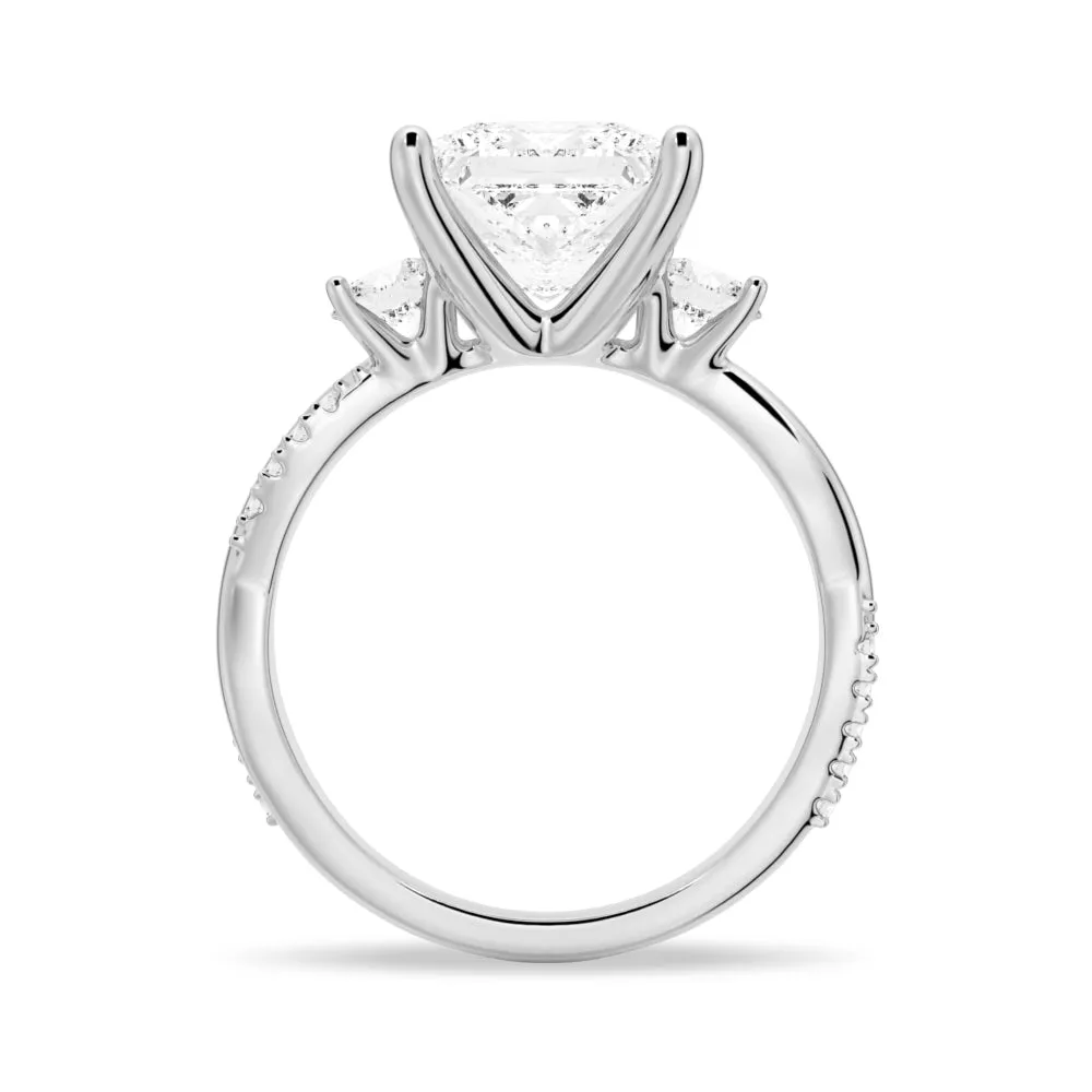 Twist Vine Princess-Cut Engagement Ring