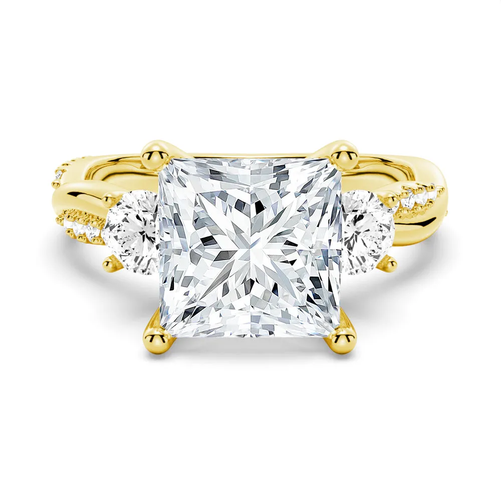 Twist Vine Princess-Cut Engagement Ring