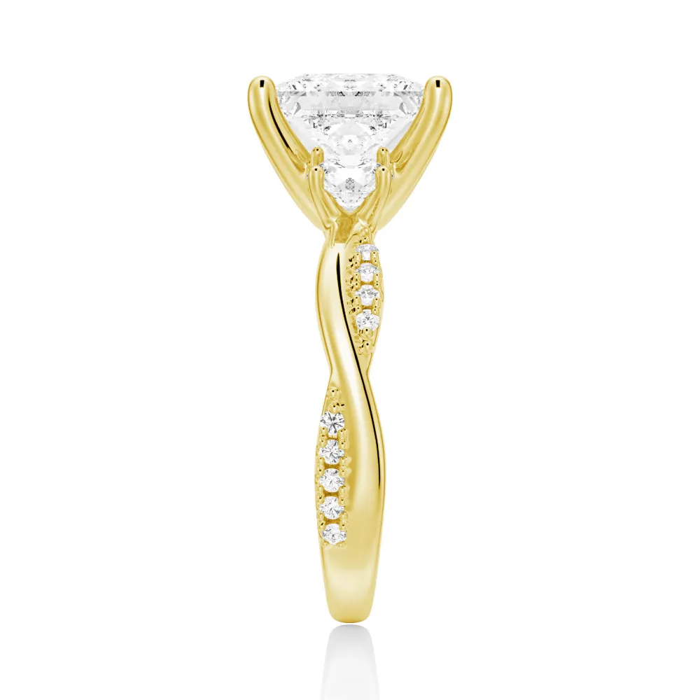 Twist Vine Princess-Cut Engagement Ring