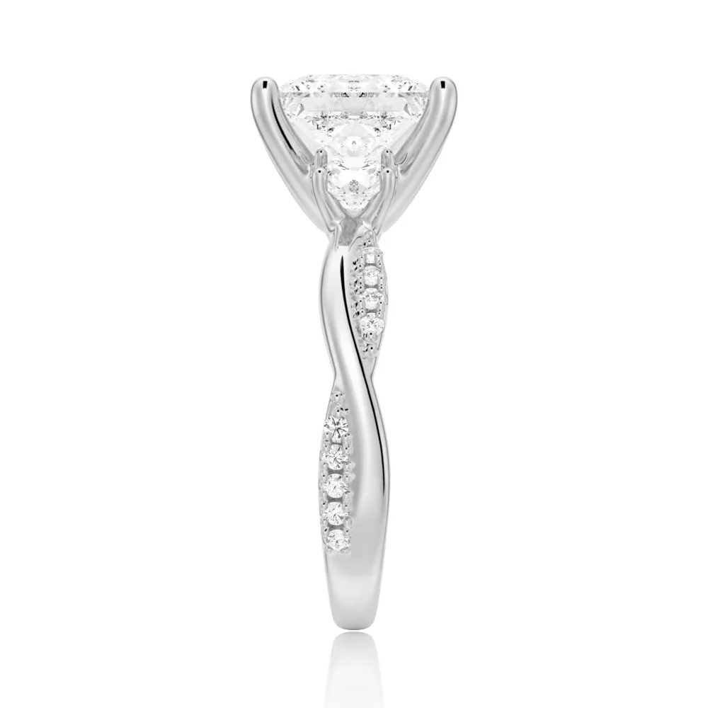 Twist Vine Princess-Cut Engagement Ring