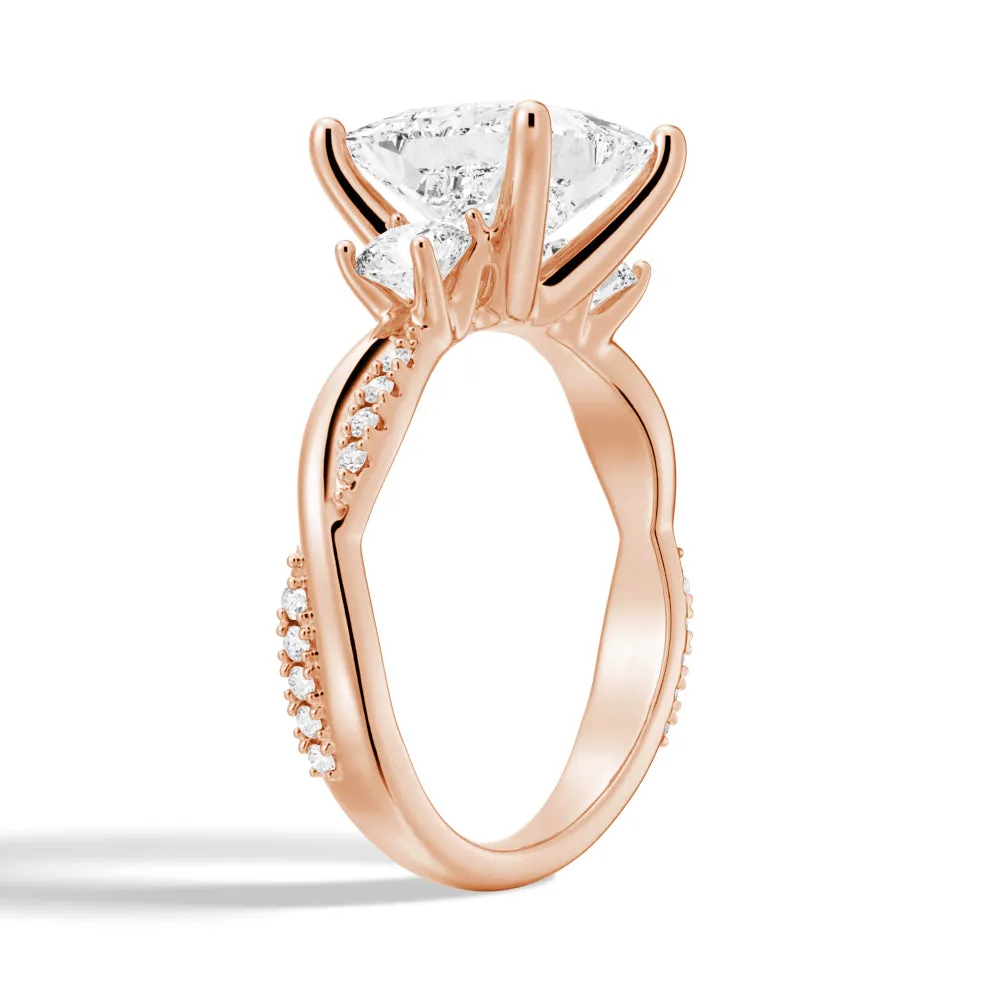 Twist Vine Princess-Cut Engagement Ring