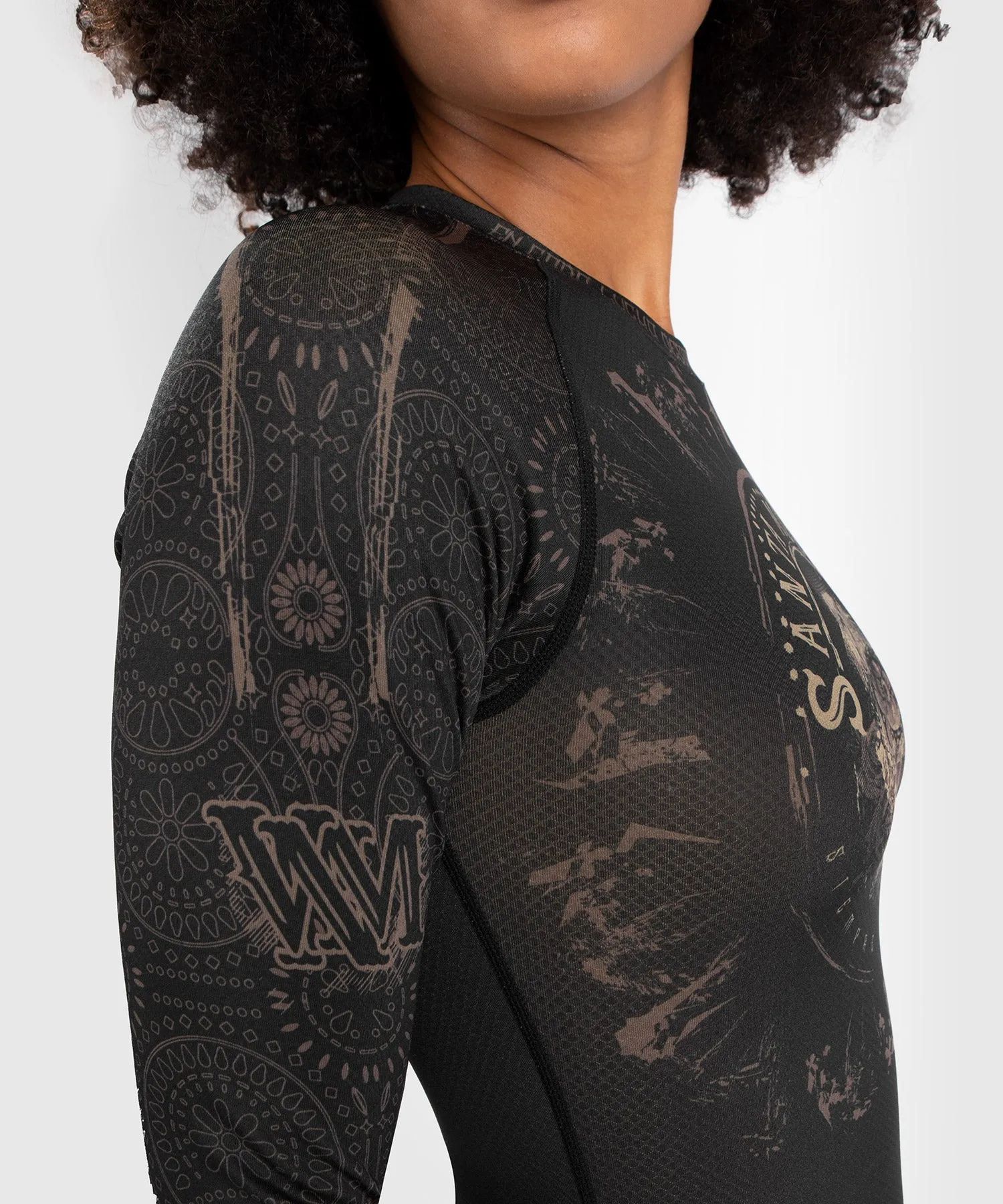 Venum Women Santa Muerte Dark Side - Rashguard Long Sleeves - Black/Brown