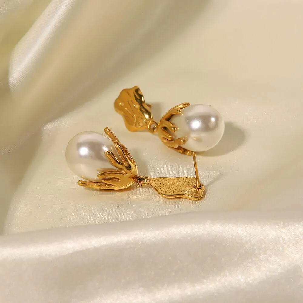 Women's Baroque Pearl Pendant Necklace Earrings