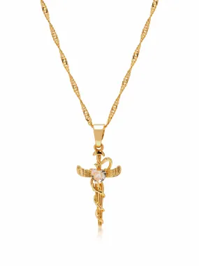 Women's Caduceus Pendant Necklace