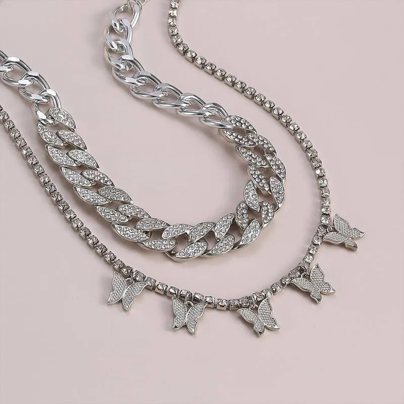 Women's Punk Style Butterfly Chain Necklace