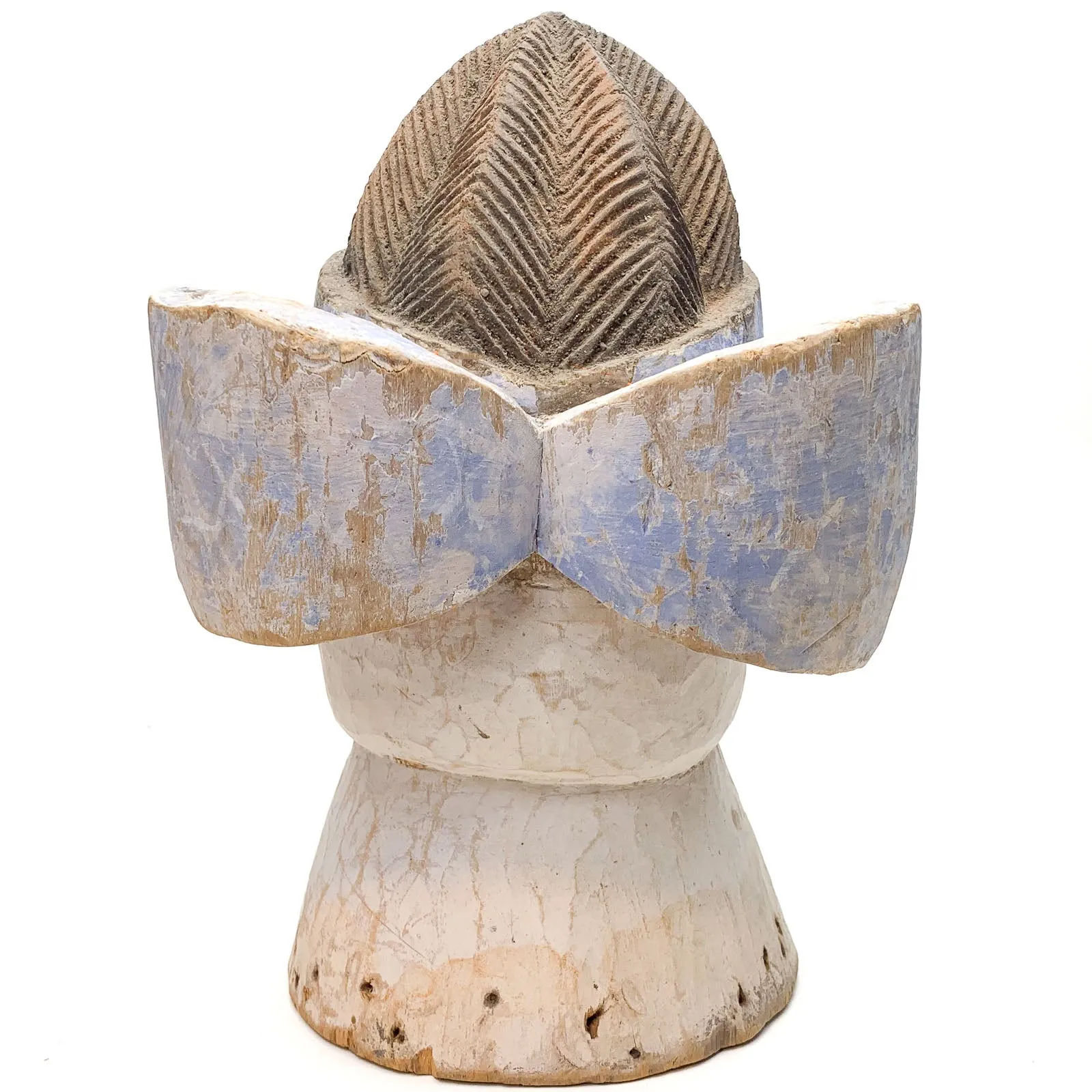 Yoruba Egungun Headdress with Kaolin Pigment, Nigeria #1157 PROVENANCE