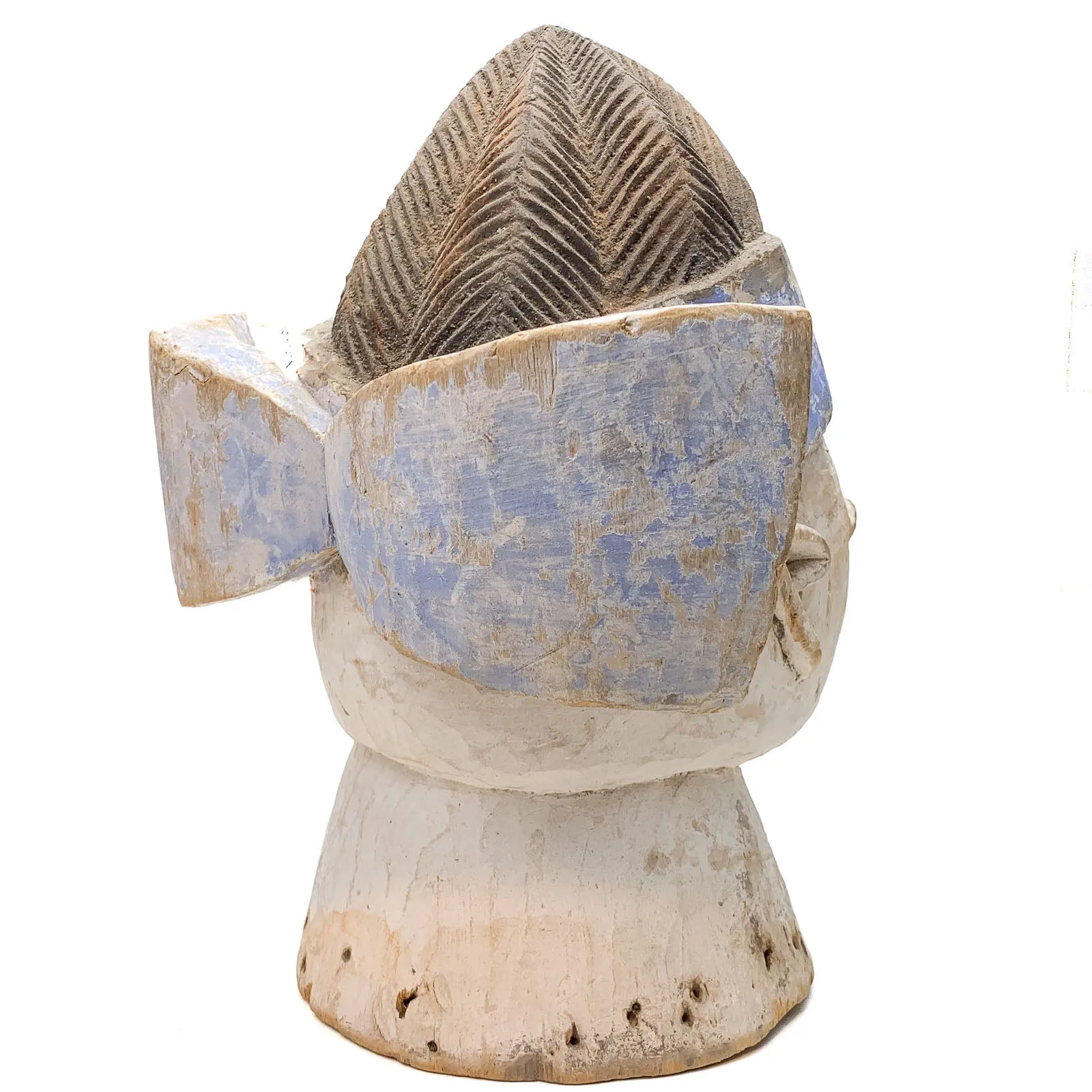 Yoruba Egungun Headdress with Kaolin Pigment, Nigeria #1157 PROVENANCE