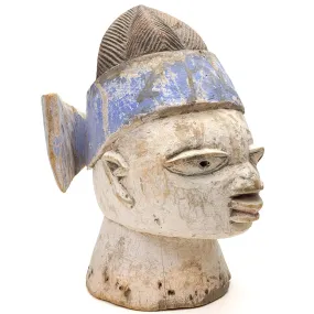 Yoruba Egungun Headdress with Kaolin Pigment, Nigeria #1157 PROVENANCE